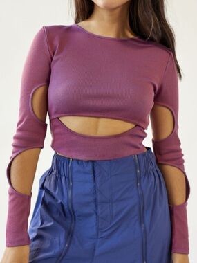 Zoe long sleeve cutout top UO